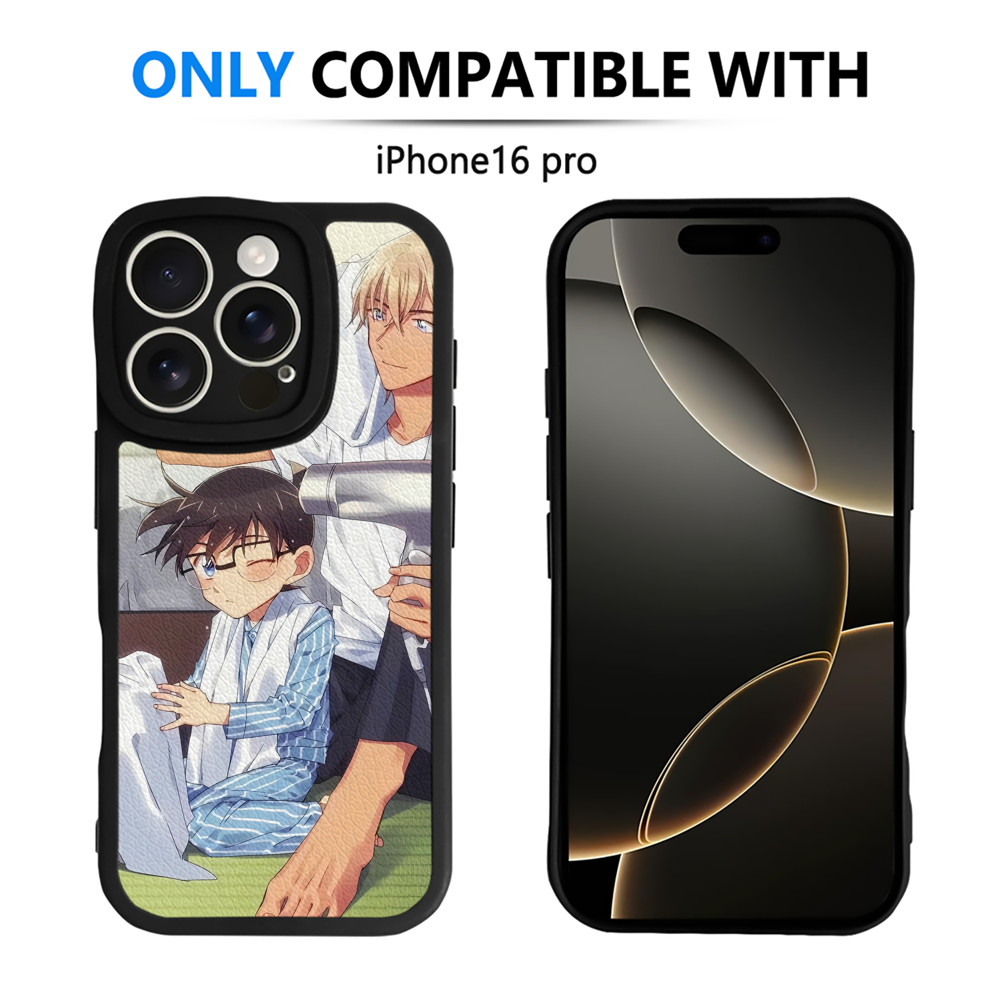 （画像用） 名探偵コナン Detective Conan 【iPhone 16シリーズ対応】シリコンスマホケース（レザー調） 材質：シリコン